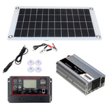 DC12 /24V Auto Adapted Solar Panel Kit 1000W Solar Power Generator Grid System Power Station 50A New Black 50/60 HZ