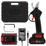 21V Cordless Electric Pruning Shears 30mm Cutting Diameter Carry Case Rechargeable 1200mAh Lithium Battery &amp; Charger Powered