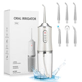 Oral Irrigator 3 Modes USB Rechargeable Water Flosser Portable Dental Water Jet 220ML Water Tank Waterproof Teeth Cleaner