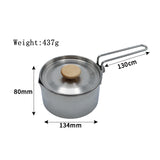 Outdoor Camping Cookware Stainless Steel Kettle Pot Teapot Picnic Trekking Travel Hiking Camping Cooking Equipment