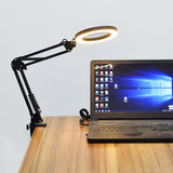 5X Illuminated Magnifier LED Magnifying Glass 360 Swivel Magnifier Lamp Loupe Reading/Rework/Soldering Iron Repair with Clamp