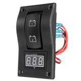 12-24V LED Dual Battery Test Panel Rocker Switch Car Truck Marine Boat Voltmeter 4P ON-OFF-ON