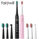 Fairywill Electric Sonic Toothbrush FW-507 USB Charge Waterproof Rechargeable Electronic Tooth 8 Brushes Replacement Heads Adult