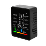 Air Quality Detector CO2 Tester with Carbon Dioxide PM2.5 TVOC HCHO Value Electricity Quantity Temperature Humidity Backlit LCD
