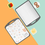 Double Sided Chop Cutting Board Stainless Steel Cutting Board Wheat Straw Cereal Fiber Chopping Board Easy Grip Handles