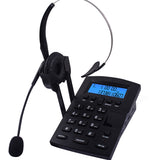 Corded Telephone Call Center Dialpad Headset Telephone with FSK and DTMF Caller ID &amp; Redial, Adjustable LCD Brightness &amp; Volume
