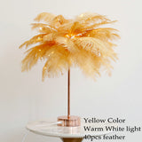 DIY Creative Feather Table Lamp Warm White Light Tree Feather Lampshade Girl LED Wedding Decorative Lights Pink White Birthday