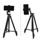 T50 Mobile phone Tripod 1.3m folding camera tripod, live camera mobile phone holder, portable pan/tilt, 4-section telescopic