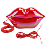 Creative Lips Telephone Electroplate Desktop Landline Phone for Home Office Hotel Decoration Lip Shaped Phones Mouth Telephone