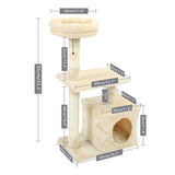 Pet Cat Climbing Tree Cat Condo Kitty Tower with Scratching Post Hammock Bed Multi Level Cat Climbing Activity Tree for Cats