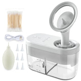 Electric Earwax Remover Ear Irrigation Equipment with 4 Pressure Modes Single Hand Operation with Waste Water Recovery Tank