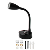 DC12V 24V RV Boat LED Reading Light Dimmable Flexible Gooseneck Wall Lamp for Truck Motorhome Yachts Cabin with USB Charger Port