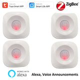 Tuya ZigBee PIR Motion Sensor Wireless Infrared Detector Alexa Voice Announcement Drop In Notification Alarm Sensor via Tuya APP