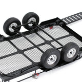Metal Trailer with 4 Tires Black 465*290MM for 1/10 RC Crawler Car Axial SCX10 90046 AXI03007 Traxxas TRX-4 Redcat Gen8