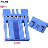 08400 Upgraded Dowelling Jig Set High Precision Woodworking Tool Drill Guide DIY Hole Drilling Locator Tool Kit