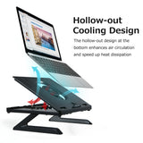 OImaster Laptop Stand Folding Laptop Bracket Anti-slip Laptop Cooling Stand Stable Structure with Detachable Cooling Fan
