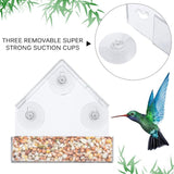 Window Bird Feeder - Refillable Sliding Tray - Weather Proof - Snow and Squirrel Resistant - Drains Rain Water