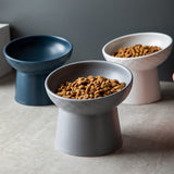 Cat Nordic Style Food Bowl Pet Animal Ceramics Eating Dishes High Foot Candy Color Puppy Kitten Matte Bowls Dog Accessories