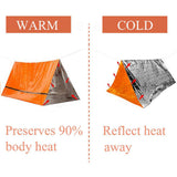 2 Person Emergency Shelter Camping Tube Emergencys Tent Outdoor Safety Survival Kit Thermal Blanket SOS Sleeping Bag Waterproof