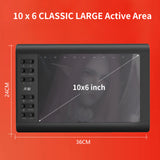 10moons G10 Digital Art Graphics Drawing Tablet 10 x 6 Inches Ultralight Art Creation Sketch with Battery-free Stylus 8 Pen Nibs