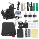 Complete Tattoo Kit Disposable Tattoo Needles Professional Tattoo Machine Kit Long Tattoo Pedal Shock Absorption Rubber Bands