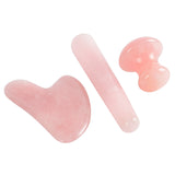 3 in 1 Natural Rose Quartz Guasha Jade Massage Stick for Facial Slimming Lifting Head Back Acupoints Relaxation Skin Health Care