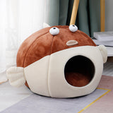 Sweet Cat Bed Warm Cat Nesk Round Pets Sleeping Cave Kitten Beds And Houses Soft Kitten Lounger Cushion Cat's Accessories