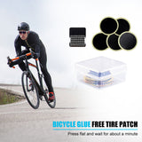Bicycle Tire Repair Tool Kit Portable MTB Mountain Bike Glue-free Type Rubber Mend Patch with Sandpaper Storage Box