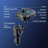 Wireless AUX Out Car Radio Modulator FM Transmitter Bluetooth Hands Free Kit MP3 Player with PD18W Type C USB Charger