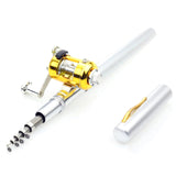 Portable Pocket Telescopic Mini Fishing Rod Pole Pen Shape Folded Fishing Rod With Reel Wheel For Outdoor River Lake Fishing
