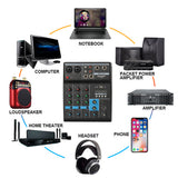 F-4A 4-channel Audio Mixer USB Sound Mixing Console Input Portable Bluetooth-compatible Sound Mixing Console