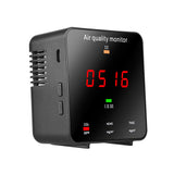 Air Quality Monitor for CO2 HCHO TVOC AQI Professional Electrochemical Sensor Detector Rechargeable Real Time LED Display