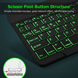 10 inch Wireless BT Keyboard Ultra-thin Rechargeable BT Keyboard Three-system Compatible Mixed Light Effect White/Black