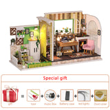 New Diy Dollhouse Kit Wood Little House Miniature Building For Adult Baking Cake Room Kids Toys Doll House Furniture Accessories