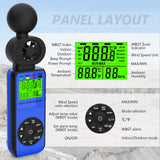 3 in 1 Anemometer Handheld Wind Speed Meter HP-881W, Handheld Anemometer with Wind Speed/Temperature/Humidity/WBGT Alarm