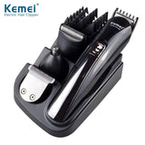 Kemei 4 In 1 Rechargeable Clipper Titanium Alloy Hair Clipper With Lettering Nose Hair Electric Shaver And Beard Trimmer Km-500