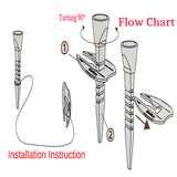 85mm Golf Tee 5 Color Step Down Golf Tees Plastic with Ball Mark Prevent Loss Rope Golf Divot Tool Ball Holder Accessories