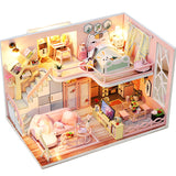 DIY Doll House Miniature Dollhouse With Furnitures Wooden House Miniaturas Toys For Children New Year Christmas Gift C&M