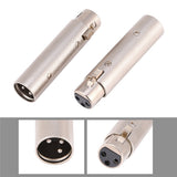 2pcs Microphone Connector 3-Pin XLR Male To Female Socket Audio Microphone Extension Adapter Connectors