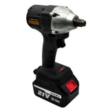 21V 1/2''Cordless Electric Impact Wrench Gun Driver Li-ion Battery Power tool Electric Wrench with 2 Batteries Black