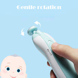 Electric Baby Nail File Clippers Trimmer Toddler Toes Trim Nails Polish Care Set Light Blue/Light Pink M2