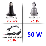 Reptile Heat Lamps Snake Tortoises Lizard Heat Lamps Pet Farm Animal Reptile Poultry Temperate Box Ceramic Heater Lamp 25W~200W