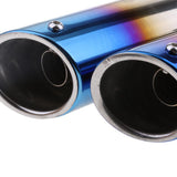 Universal Blue Stainless Dual-Outlet Exhaust    1mm 2'' Inch
