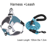 Pet Vest Dog Harness and Leash Set Reflective Breathable Mesh Walking Harnesses Anti Pull For Small Medium Large Dog Supplies