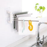 Anti-Rust Stainless Stainless Steel Rotating Towel Bath Rack Towel Holder Rail Hanger Bathroom Swivel Mounted Wall 4 Bars X5K3