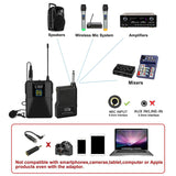 UHF Microphone Professional Wireless Lavalier Microphone System Receiver+Transmitter For Camcorder Recorder Microphone Pk Comica