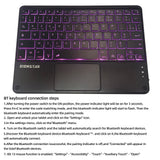 Ultra-Slim AZERTY Keyboard Wireless Bluetooth Keyboards With Touchpad 7 Color Backlit for Android Windows Tablet Phone Laptop PC