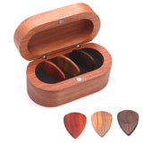 Guitar Picks Box Holder Collector with 3Pcs Wood Picks for Guitar Accessories &amp; Parts Guitar Tool