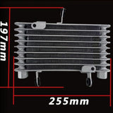 Motorcycle Oil Cooling Cooler Radiator Aluminum Alloy Transmission Engine Racing Oil Cooler Silver