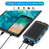 Outdoor Survival Camping Equipment 20000mAh Portable Waterproof Solar Power Charger Bank With LED Flashlights for Adventure Emer